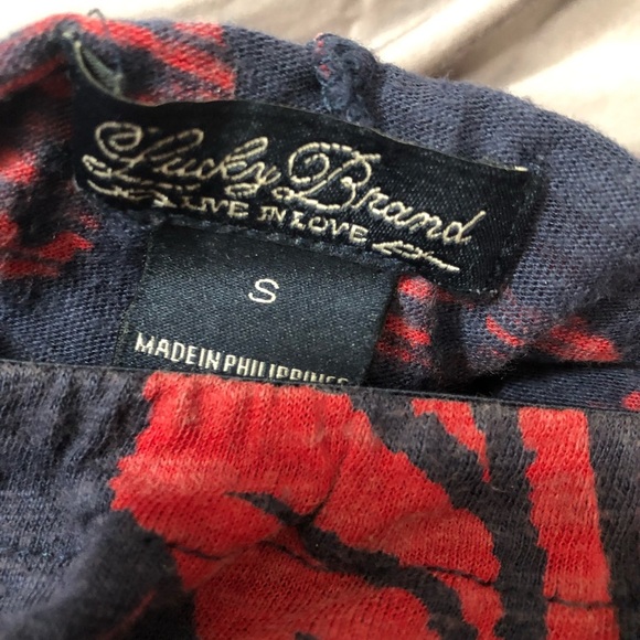 Small Navy blue and red strapless cotton dress, long - Picture 5 of 11